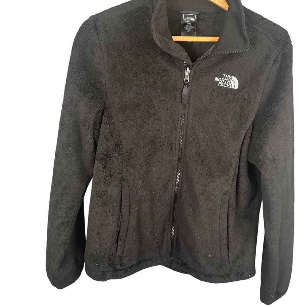 The North Face Osito Fleece Jacket Womens Medium Black Full Zip Soft Fuzzy Coat